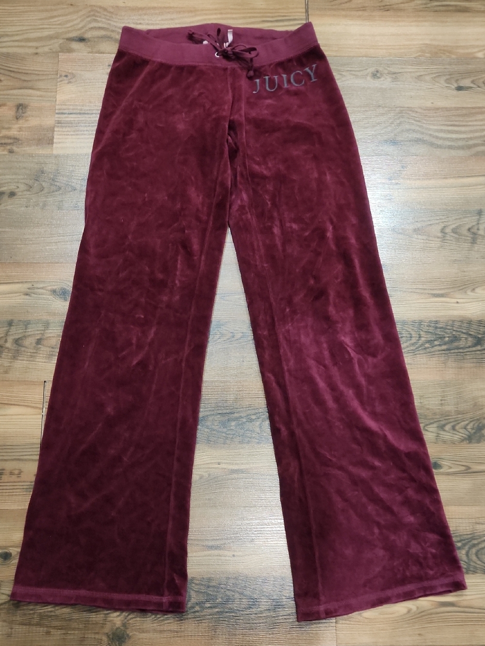 Vintage Y2K Juicy Couture Pants Small Velour Tracksuit Flare Made in USA Maroon